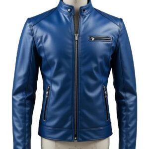 Men’s Royal Blue Sheep Leather Jacket