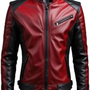 Men’s Red & Black Sheep Leather Jacket