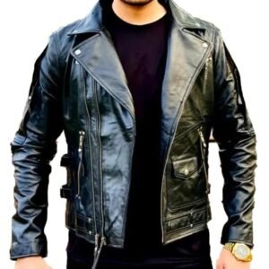 Men’s Black Leather Biker Jacket