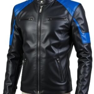 Men’s Black & Blue Racer Jacket
