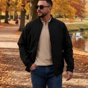 Urban Street Style for Men | Black Bomber Jacket & Denim Jeans Outfit Inspiration