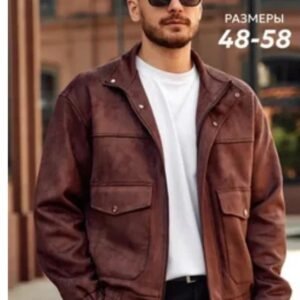 Men’s Brown Suede Leather Jacket – Classic Soft Genuine Suede Outerwear for Stylish Casual Look