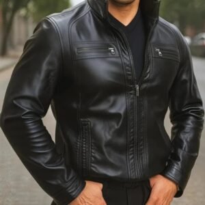 Elevate your look with this Men’s Black Slim Fit Leather Jacket, designed for a sharp and confident appearance. Crafted from premium faux leather, it offers a sleek silhouette and durable finish, perfect for everyday wear or night outings. The modern biker-inspired design adds a touch of attitude and sophistication to any outfit. Stay warm, stylish, and read