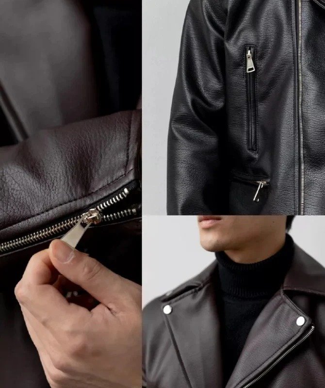 Men’s Classic Black Biker Leather Jacket | Stylish Moto Outerwear - Image 4