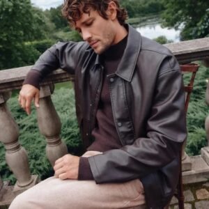 Men’s Classic Brown Leather Jacket | Vintage Oversized Outerwear for Winter