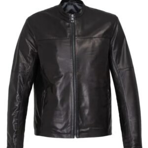 Men’s Classic Black Sheep Leather Jacket – Minimalist Design, Premium Quality