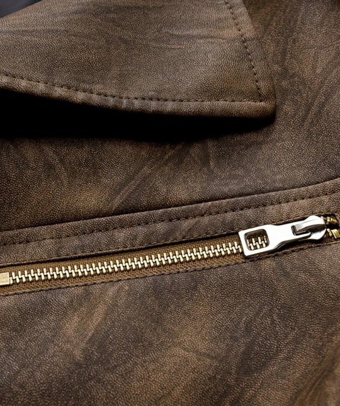 Men’s Vintage Brown Leather Blazer – 100% Genuine Sheep Leather Classic Jacket - Image 3