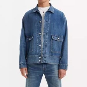 JWLeather Men's Japanese Denim Utility Trucker Jacket