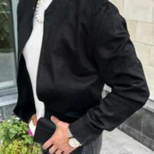 Men’s Black Suede Jacket Minimal Classic Casual Jacket Lightweight Streetwear Outerwear