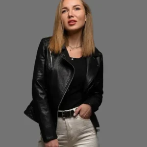 Women's Black Sheep Leather Biker Jacket – Premium Stylish Outerwear