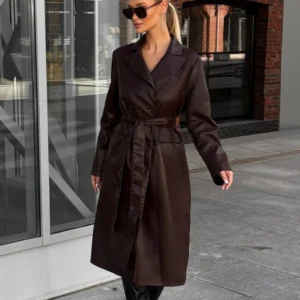 Women’s Long Brown Sheep Leather Trench Coat – Premium Double-Breasted Full-Length Outerwear Women’s Long Brown Sheep Leather Trench Coat – Premium Double-Breasted Full-Length Outerwear 1 2 3 Women’s Long Brown Sheep Leather Trench Coat – Premium Double-Breasted Full-Length Outerwear