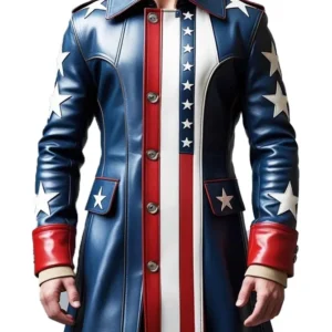 Men’s American Flag Leather Coat