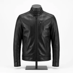 Handmade Men's Black Lambskin Leather Tech Motorcycle Jacket – Modern Style