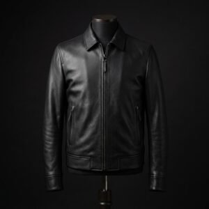 Handmade Men's Black Aviator Leather Jacket | Premium Sheep Leather